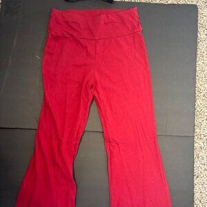 Women’s Red Flare Leggings – Bell Bottom Style, Sleek Fit, Size M